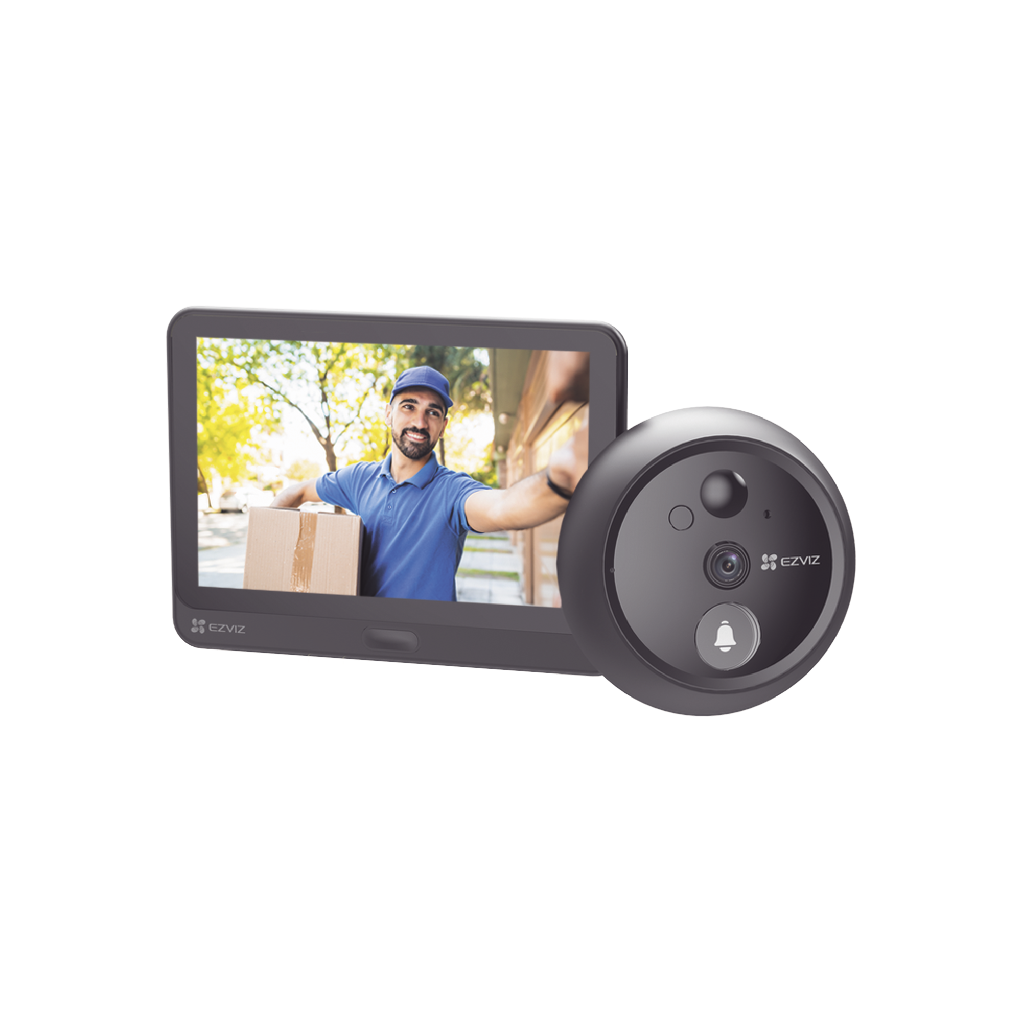 CS-HP4|Videoportero Con Mirilla y Pantalla Wi-Fi de Batería Recargable / Para Instalarse en Puerta / Cámara 1080P / Audio de Dos Vías / Uso en Interior